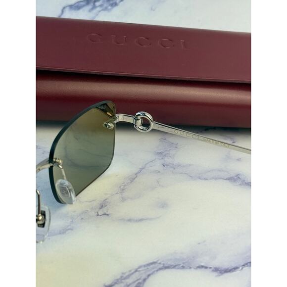 NEW Gucci GG1703S Silver Mirror Rimless Unisex Sunglasses $625 main image 7